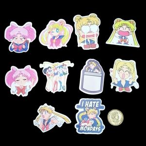 3/$20 10pcs Brand New Waterproof Sailor Moon Stickers #g